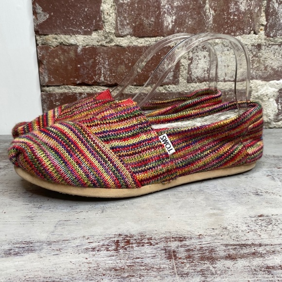 Toms Knit Sweater Multi-color Flats Shoes size 8.5